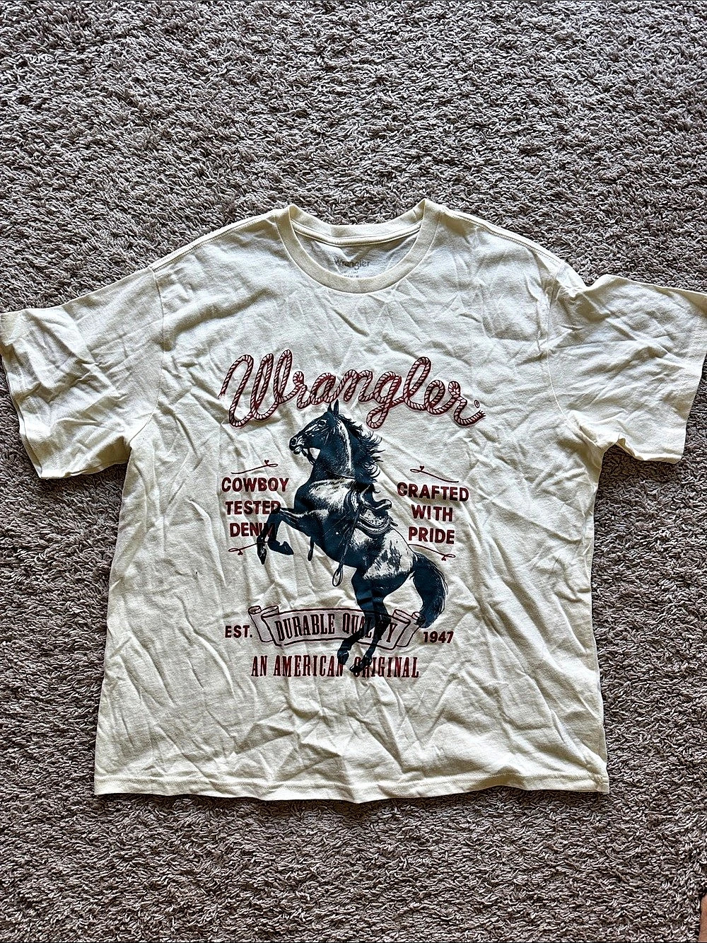 Wrangler Cowboy Tested Denim Horse Graphic Tee White